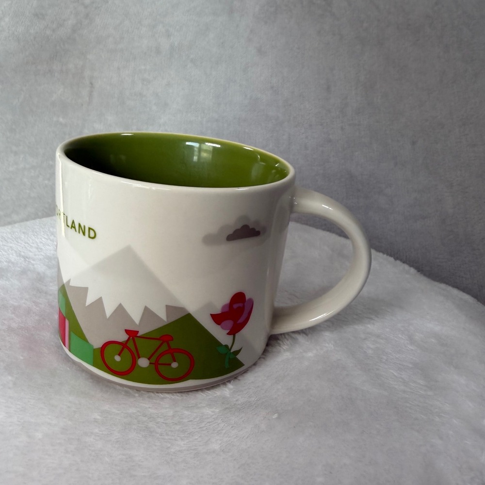 Starbucks You Are Here Collection Portland Coffee‎ Mug Green Interior